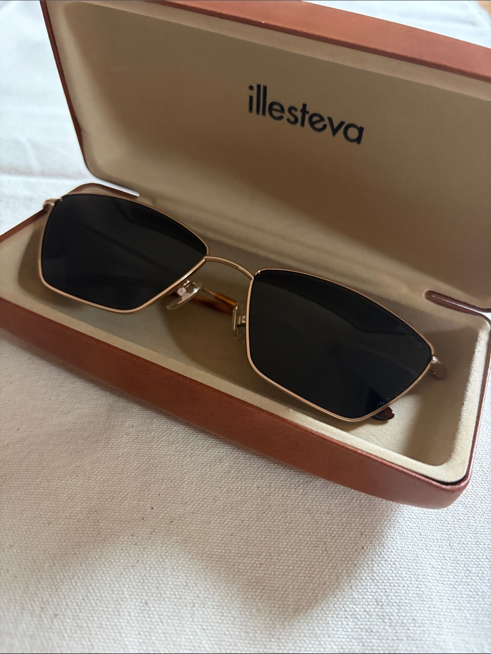 Illesteva Gold Frame Black Lens Sunglasses